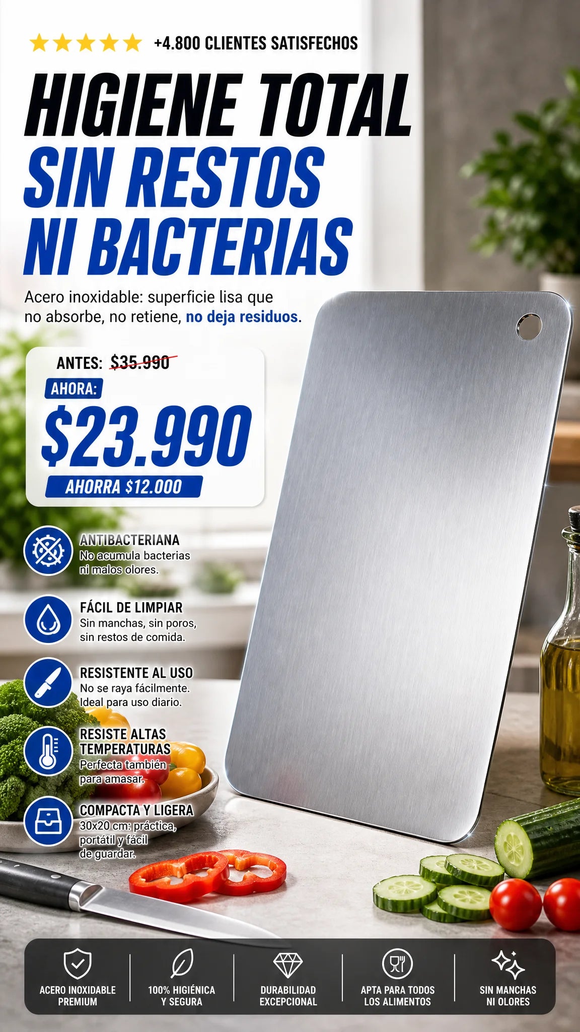 Tabla de cortar Acero Inoxidable