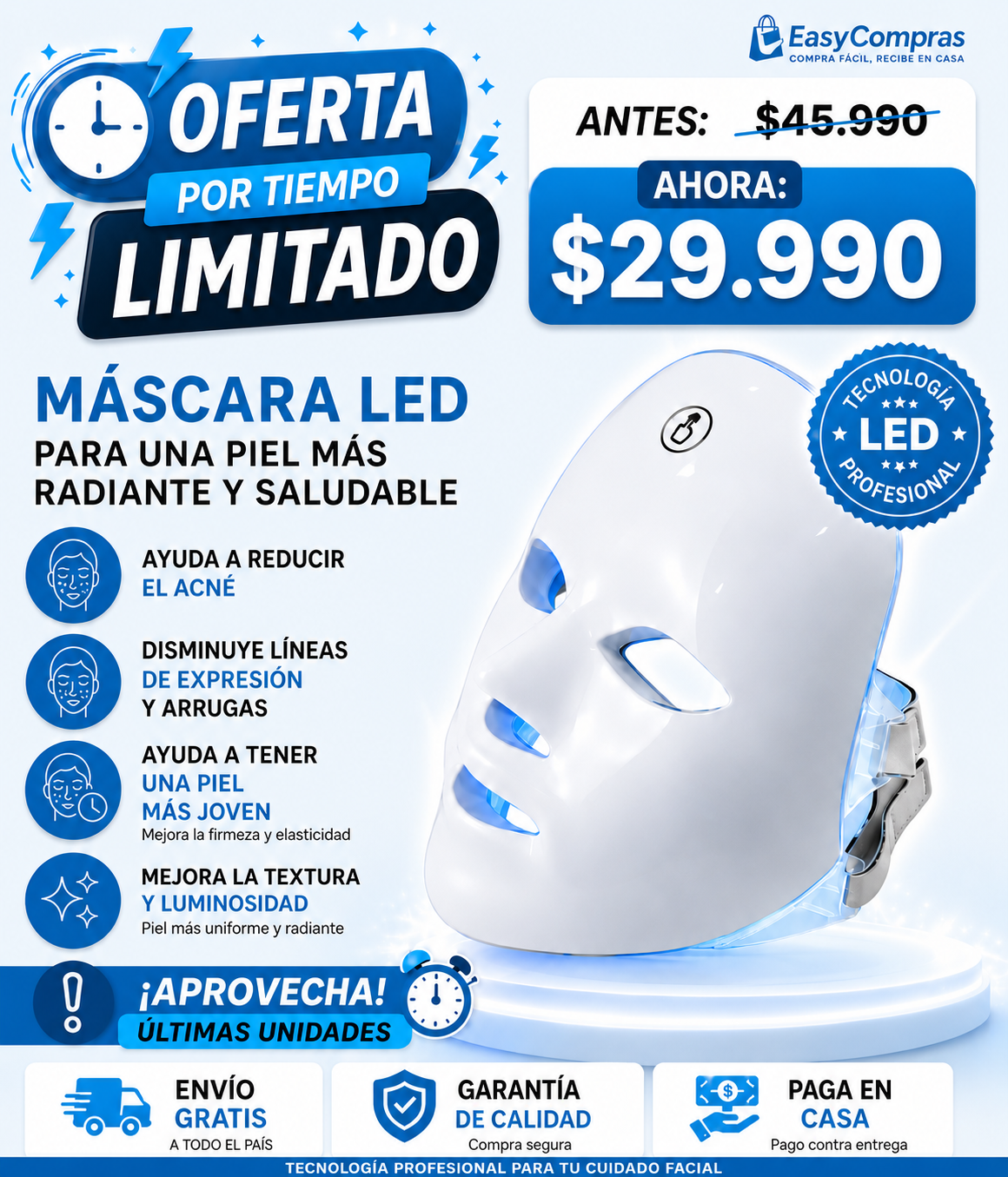 Máscaras de terapia LED