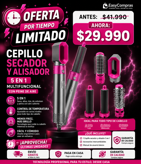 Hot air styler 5 en 1