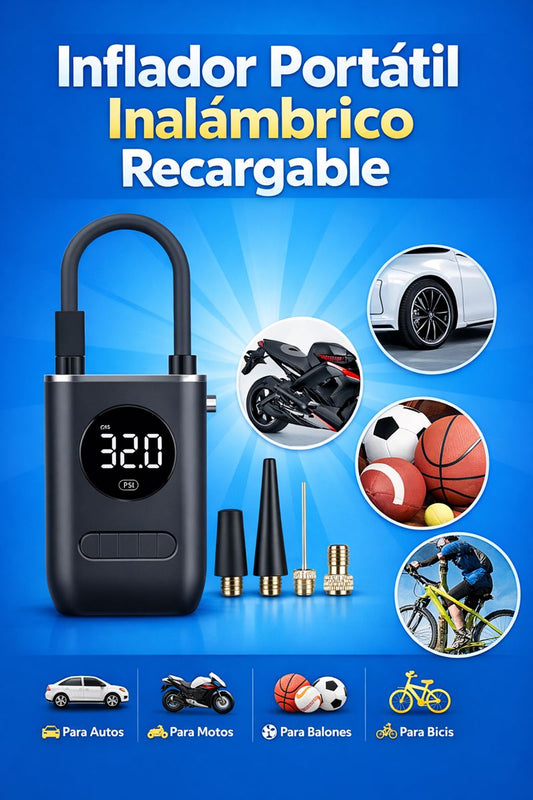 Inflador Portátil Inalámbrico Recargable
